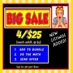 4/$25 CLEARANCE SALE WHILE SUPPLIES LAST!